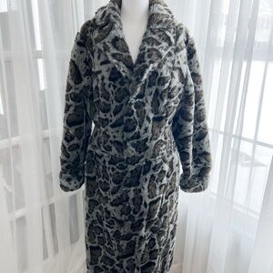 Randolph Duke Animal Print Faux Fur Coat Vintage Leopard